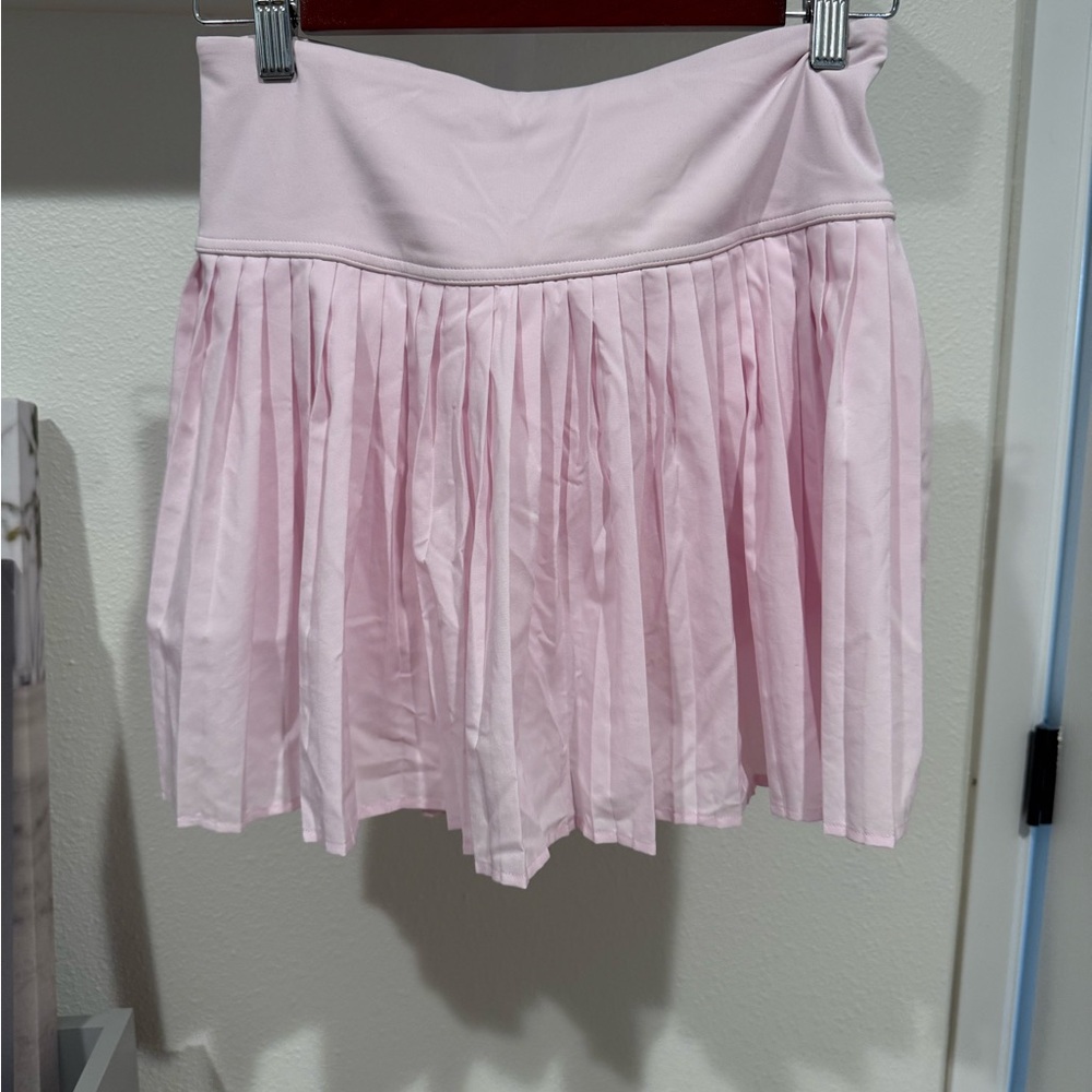 Fabletics Pink Pleated Skater Mini Skirt